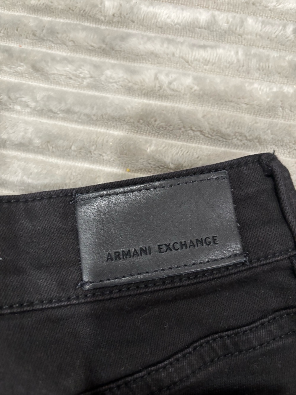 Armani Exchange Black Distressed High-Rise Jean Shorts - Picture 10 of 11